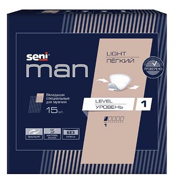 Seni man (Сени) вкладыши урологические специальные для мужчин легкий уровень 1, 15 шт