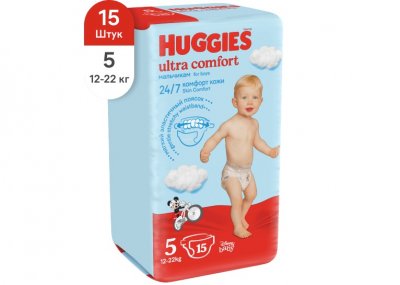Купить huggies (хаггис) подгузники ультра комфорт для мальчиков 12-22кг 15шт в Нижнем Новгороде
