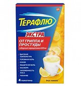 Купить терафлю экстра, порошок для приготовления раствора для приема внутрь, лимонный, пакетики 15г, 4 шт в Нижнем Новгороде