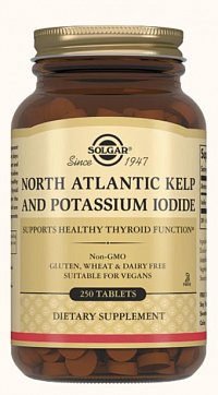 Solgar (Солгар) Йод из бурых водорослей и йодид калия, таблетки 385мг, 250 шт БАД