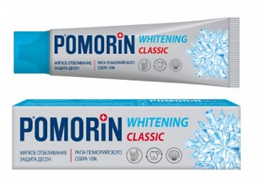 Pomorin (Поморин) зубная паста Классик мягкое отбеливание, 100мл
