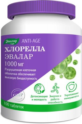 Купить хлорелла 1000мг эвалар, таблетки массой 1,1г 100 шт бад в Нижнем Новгороде