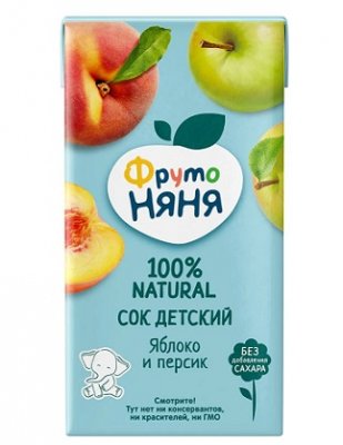 Купить фрутоняня сок яблоко и персик неосветленный, 500мл в Нижнем Новгороде