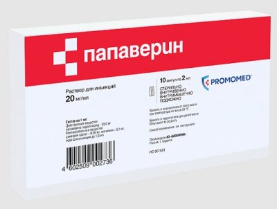 Купить папаверин, раствор для внутривенного и внутримышечного введения 20мг/мл, ампулы 2мл, 10 шт в Нижнем Новгороде