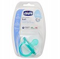 Chicco (Чикко) пустышка силиконовая Physio Soft, голубая 0-6 месяцев