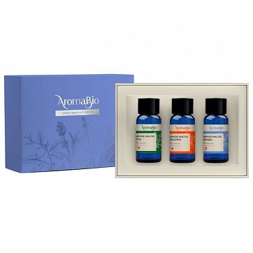 Набор AromaBio (АромаБио): Масло эфирное пихта, лаванда и апельсин флаконы 10мл, 3шт