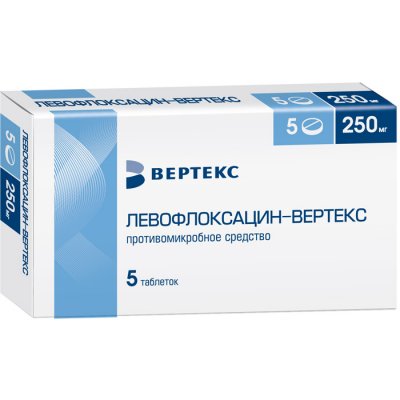 Купить левофлоксацин-вертекс, таблетки, покрытые пленочной оболочкой 250мг, 5 шт в Нижнем Новгороде