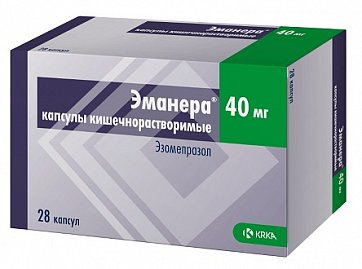 Эманера, капсулы кишечнорастворимые 40мг, 28 шт