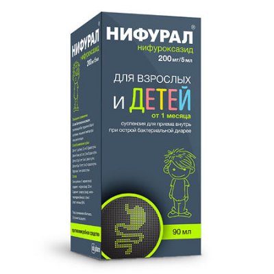 Купить нифурал, суспензия для приема внутрь 200мг/5мл, флакон 90мл в Нижнем Новгороде