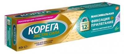 Купить корега крем для фиксации зубных протезов максимальная фиксация+прилегание мягко-мятный вкус 40г в Нижнем Новгороде