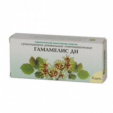 Гамамелис ДН, суппозитории ректальные гомеопатические, 6 шт