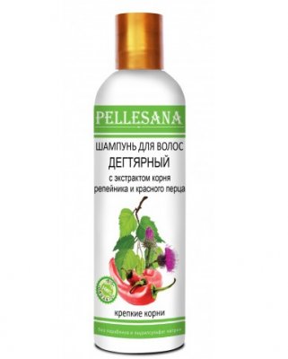 Купить pellesana (пеллесана) шампунь для волос дегтярное с экстрактом  репейника и красного перцем, 250 мл в Нижнем Новгороде