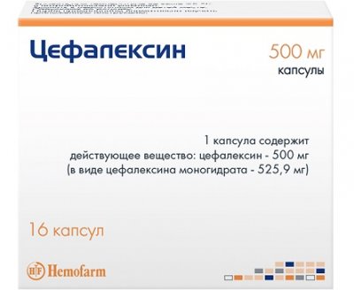 Купить цефалексин, капсулы 500мг, 16 шт в Нижнем Новгороде