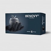 Купить перчатки benovy смотровые нитриловые нестерильные неопудрен текстурир на пальцах размер s 50 пар, черные в Нижнем Новгороде