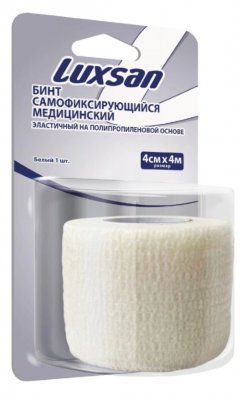 Купить luxsan (люксан) бинт эластичный самофиксирующийся на полипропиленовой основе люксан 4смх4м, белый в Нижнем Новгороде