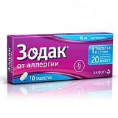 Купить зодак, таблетки покрытые оболочкой, 10мг, 10 шт от аллергии в Нижнем Новгороде