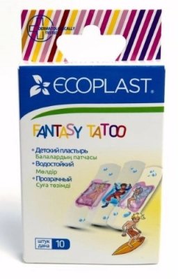 Купить ecoplast fantasy tatoo набор медицинских пластырей, 10 шт в Нижнем Новгороде