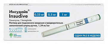 Инсудайв, раствор для подкожного введения 0.25/0.5/1 мг/доза шприц-ручка 3мл 1шт+игла 6шт