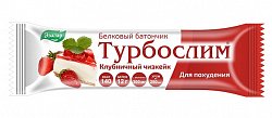 Турбослим, батончик белковый для контроля веса Клубничный чизкейк, 50г БАД