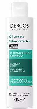 Vichy Dercos (Виши Деркос) шампунь-уход Регулирующий для жирной кожи головы, 200мл