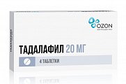 Купить тадалафил, таблетки, покрытые пленочной оболочкой 20мг, 4 шт в Нижнем Новгороде