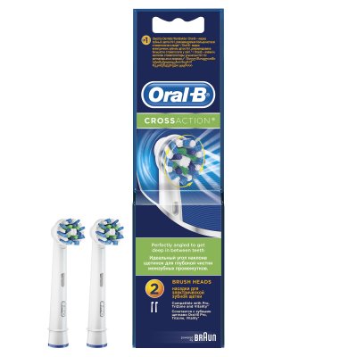 Купить oral-b (орал-би) насадка для электрической зубной щетки crossaction eb50-2, 2 шт в Нижнем Новгороде