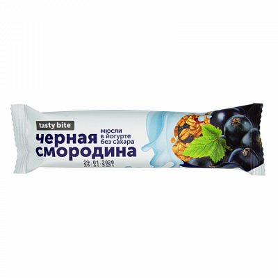 Купить мюсли tasty bite (тэсти байт) батончик в йогурте без сахара черная смородина, 30г бад в Нижнем Новгороде