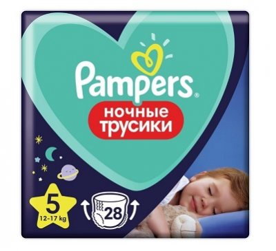 Купить памперс (pampers) pants подгузники-трусики ночные размер 5, 12-17кг, 28 шт в Нижнем Новгороде