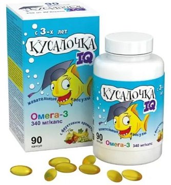 Кусалочка IQ Омега-3, капсулы жевательные массой 750 мг 90 шт. БАД