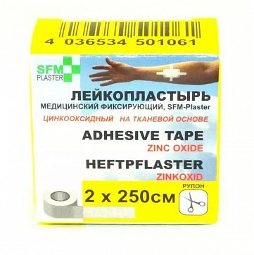 Пластырь SFM-PLASTER тканевая основа фиксирующий 2см х2,5м