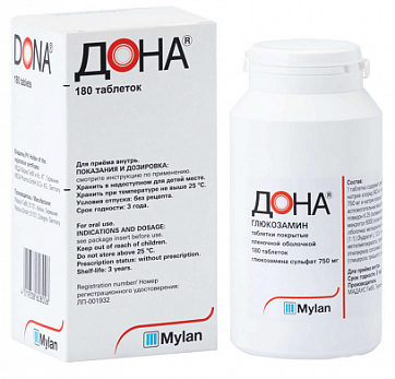Дона, таблетки, покрытые пленочной оболочкой 750мг, 180шт