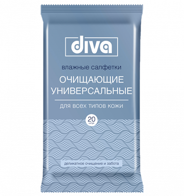 Купить diva (дива) салфетки влажные очищающие универсальные, 15 шт в Нижнем Новгороде