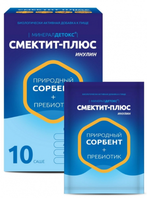 Купить минерал детокс, смектит-плюс инулин, саше 3,27г, 10 шт бад в Нижнем Новгороде