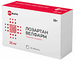 Купить лозартан велфарм, таблетки покрытые пленочной оболочкой 25 мг, 30 шт в Нижнем Новгороде