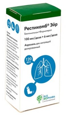 Купить респикомб эйр, аэрозоль для ингаляций дозированный 100+6мкг/доза 120доз в Нижнем Новгороде
