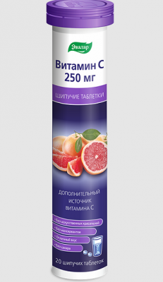 Купить витамин с 250мг эвалар, таблетки шипучие 3,3г, 20 шт бад в Нижнем Новгороде