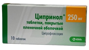 Ципринол, таблетки, покрытые пленочной оболочкой 250мг, 10 шт