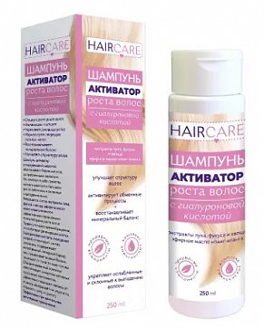 Активатор роста волос шампунь с гиалуроновой кислотой, 250мл