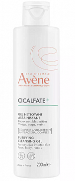 Авен Сикальфат (Avenе Cicalfate+) гель для лица и тела очищающий для чувствительной и раздраженной кожи, 200мл