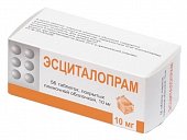 Купить эсциталопрам, таблетки, покрытые пленочной оболочкой 10мг, 56 шт в Нижнем Новгороде