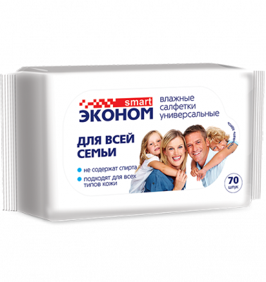 Купить эконом smart салфетки влажные для всей семьи 70шт в Нижнем Новгороде