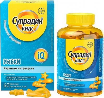Купить супрадин кидс рыбки, таблетки жевательные, 60 шт бад в Нижнем Новгороде