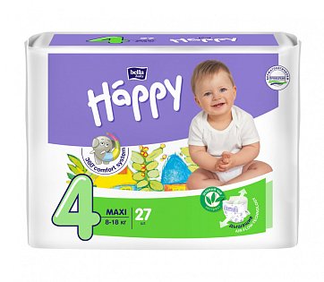 Bella Baby Happy (Белла) подгузники 4 Макси 8-18кг 27 шт