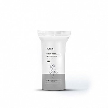 SoftLife (СофтЛайф) Ватные диски прямоугольные черные премиум, 80 шт