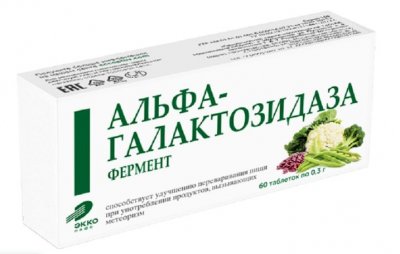 Купить фермент альфа-галактозозидаза, таблетки массой 300мг, 60 шт бад в Нижнем Новгороде