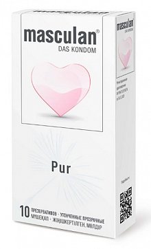 Masculan (Маскулан) презервативы утонченные прозрачные PUR, 10 шт