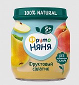 Купить фрутоняня пюре яблоко, груша, персик, фруктовый салатик, 100г в Нижнем Новгороде