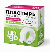 Купить пластырь up&go фиксирующий на тканевой основе 2,5см х 500см, 1шт  в Нижнем Новгороде