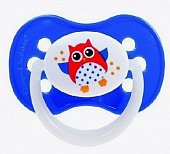 Купить canpol (канпол) пустышка симметричная силиконовая 0-6 месяцев owl голубая 1шт в Нижнем Новгороде