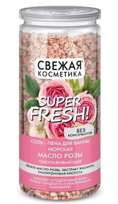 Купить фитокосметик свежая косметика соль-пена для ванны морская омолаживающая с маслом розы, 480г в Нижнем Новгороде